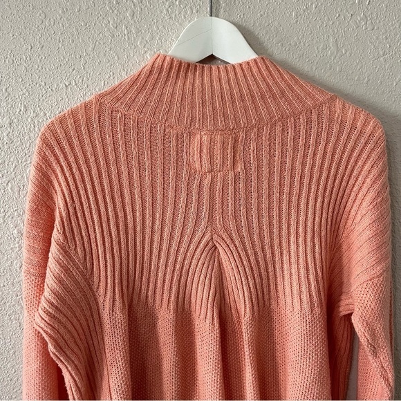 Anthropologie Angel of the North Aisla‎ Mock Neck Knit Sweater Orange Peach - Picture 4 of 11